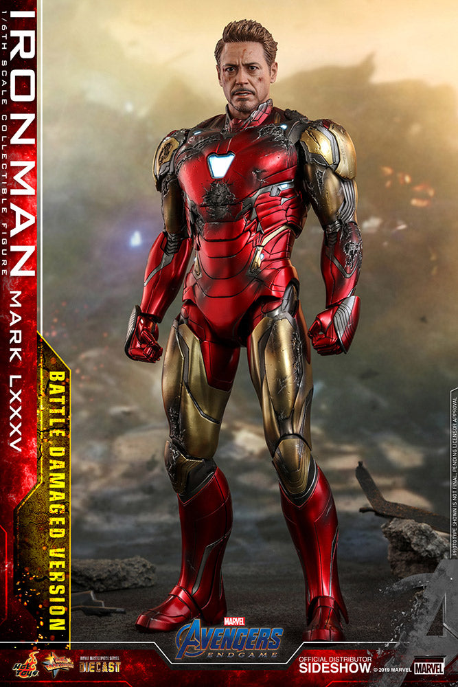 Marvel Hot Toys Avengers Endgame Battle Damaged Iron Man Mark LXXXV Diecast 1:6 Scale Action Figure MMS543D33