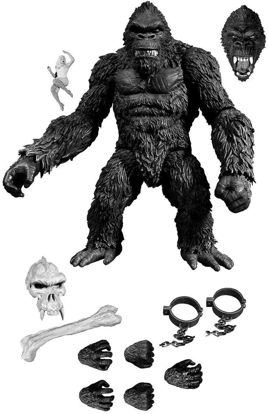 King Kong Mezco PX Exclusive King Kong Skull Island Black & White 7 inch Action Figure