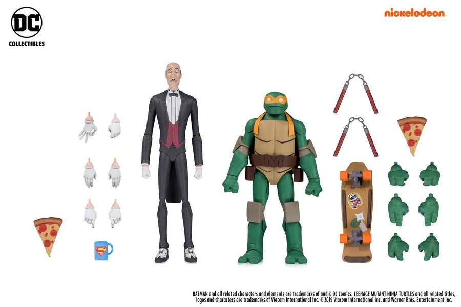 DC Collectibles Batman v Teenage Mutant Ninja Turtles Alfred & Michelangelo Action Figure 2-Pack