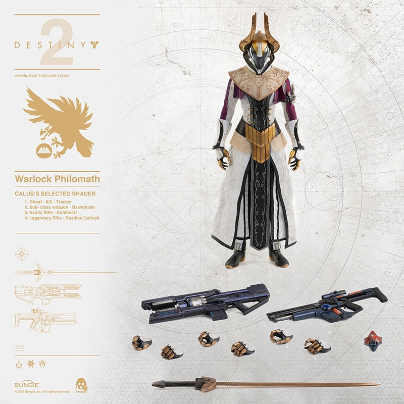 Destiny 2 ThreeZero Warlock Philomath Calus Selected Shader 1:6 Scale Action Figure