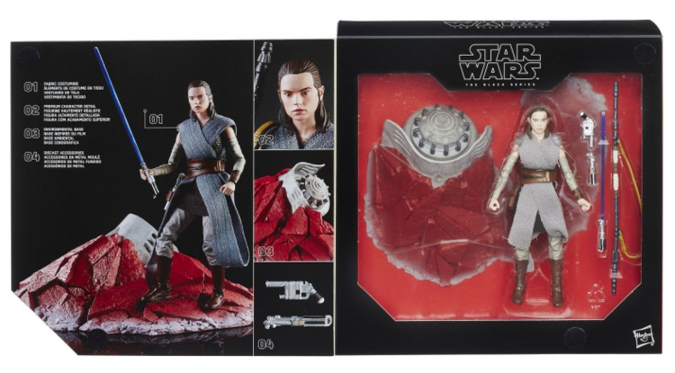 Star Wars Black Series Exclusive Rey Jedi Training Crait Takara Tomy Box Set Action Figure