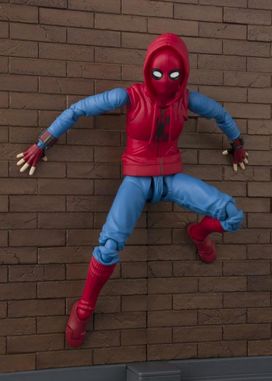 Marvel Bandai SH Figuarts Homecoming Spider-Man Home Made Suit w/ Wall Action Figure