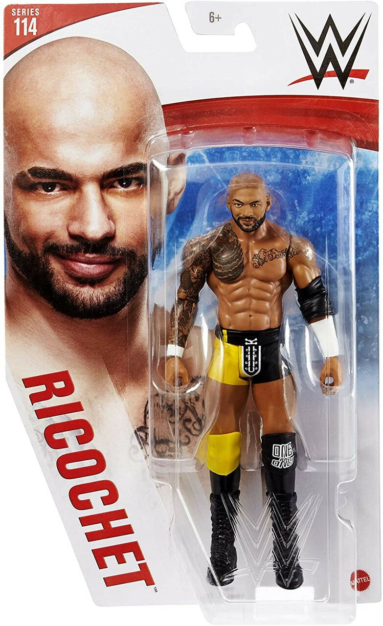 WWE Wrestling Basic Series #114 Ricochet Yellow/Black Outfit Action Figure