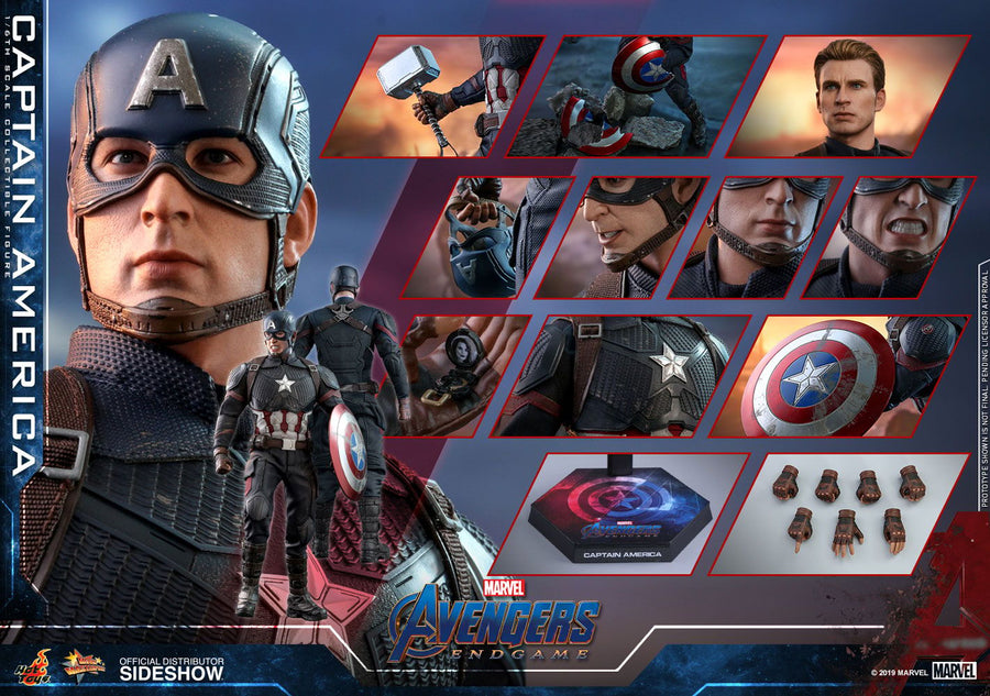 Marvel Hot Toys Avengers Endgame Captain America 1:6 Scale Action Figure MMS536