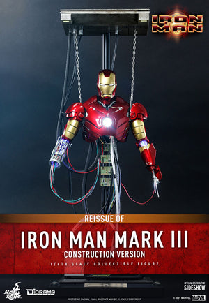 Marvel Hot Toys Iron Man Mark III Construction Version Reissue 1:6 Scale Action Figure DS003 Pre-Order