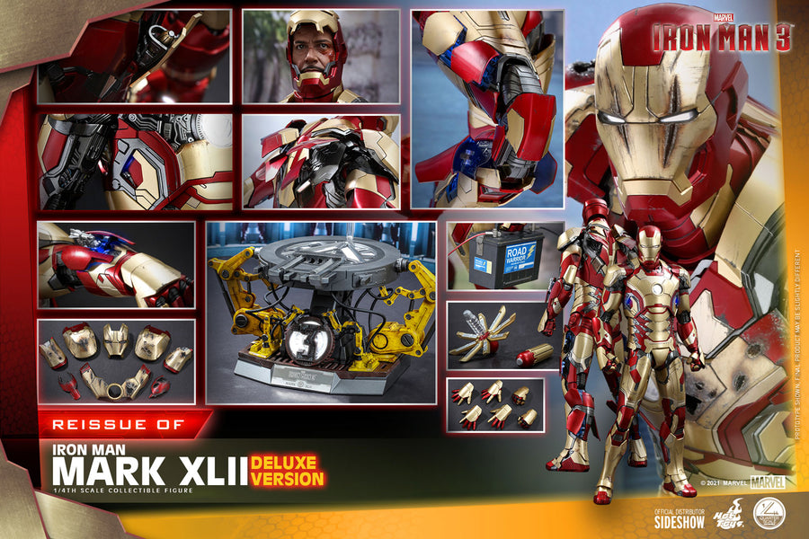 Marvel Hot Toys Iron Man 3 Mark XLII Deluxe Reissue 1:4 Scale Action Figure HOTQS008 Pre-Order