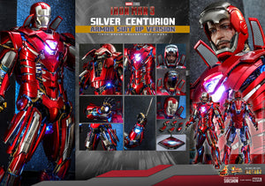 Marvel Hot Toys Iron Man 3 Mark XXXIII Silver Centurion Armor Suit Up 1:6 Scale Diecast Action Figure MMS618D43 Pre-Order