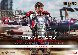 Marvel Hot Toys Iron Man 2 Mark V Tony Stark Deluxe Suit Up 1:6 Scale Action Figure MMS600 Pre-Order