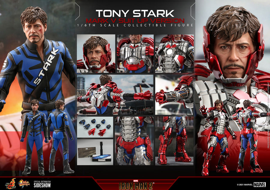Marvel Hot Toys Iron Man 2 Mark V Tony Stark Suit Up 1:6 Scale Action Figure MMS599 Pre-Order