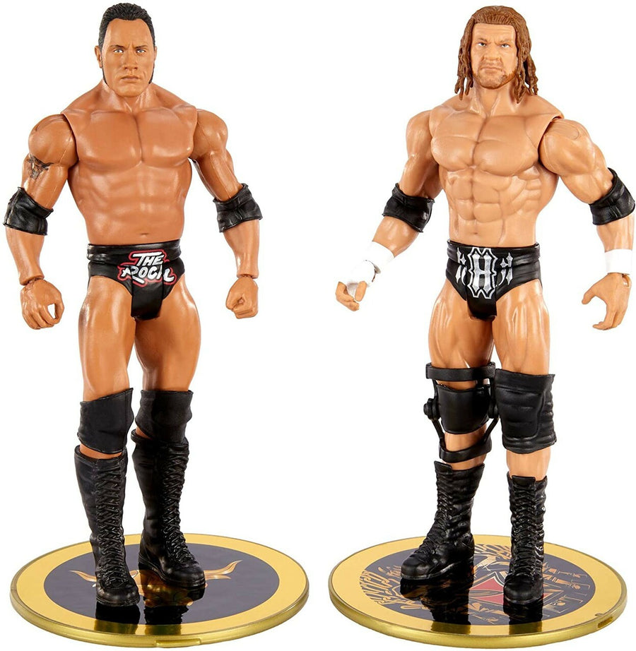 WWE Wrestling Basic Championship Showdown Series #2 The Rock v Triple H Action Figure 2 Pack